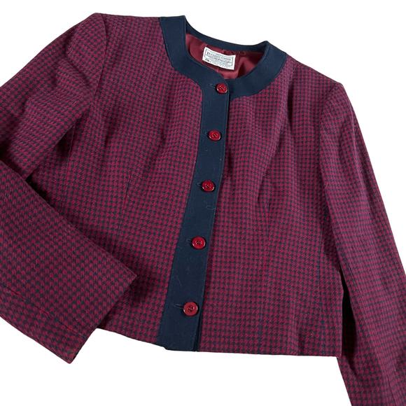 Miss Pendleton 100% Wool Hounds tooth Blazer Sz 10 - Picture 3 of 6
